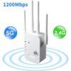 1200Mbps WiFi Repeater Wireless WIFI Extender WiFi Booster 5G 2.4G Dual-band Network Amplifier Long Range Signal WiFi Router 12 1200Mbps WiFi Repeater Wireless WIFI Extender WiFi Booster 5G 2 4G Dual band Network Amplifier Long