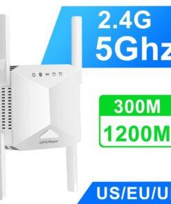 5Ghz Wireless WiFi Repeater 1200Mbps Router WiFi Extender Amplifier 5GHz/2.4G Wi-Fi Signal Booster Long Range Network Access Poi
