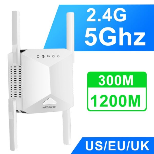 5Ghz Wireless WiFi Repeater 1200Mbps Router WiFi Extender Amplifier 5GHz 2 4G Wi Fi Signal Booster
