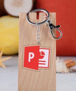 Alternative view of Cartoon Software Icon Keychain Creative PS AI Word Excel Acrylic Pendant Keyring