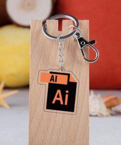 Cartoon Software Icon Keychain Creative PS AI Word Excel Acrylic Pendant Keyring 3