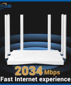 FEIYI AC2100 Wifi Router Dual Band Gigabit 2.4G 5.0GHz 2034Mbps Wireless Router Wifi Repeater and 6 High Gain Antennas