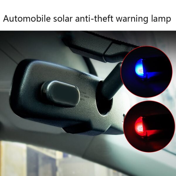 LED Solar Powered Alarm Lamp Car Wireless Warning Anti Theft Caution Fake Security Light Flashing Imitation 3