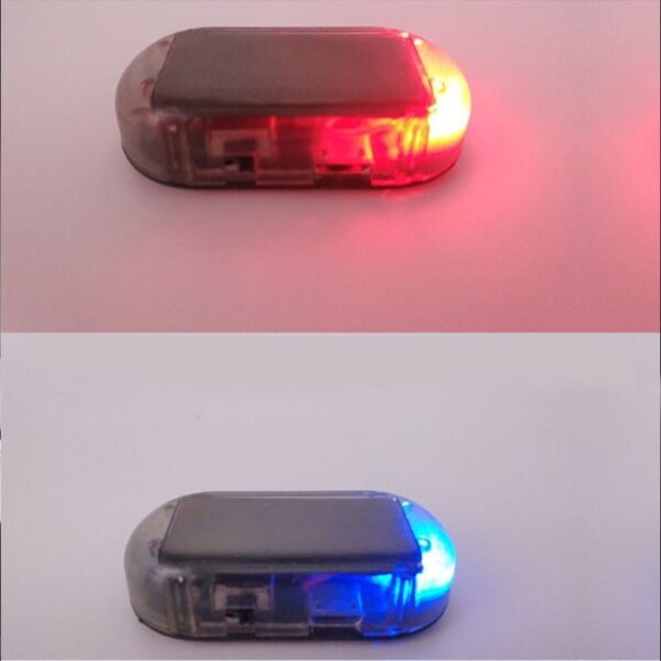 LED Solar Powered Alarm Lamp Car Wireless Warning Anti Theft Caution Fake Security Light Flashing Imitation 4