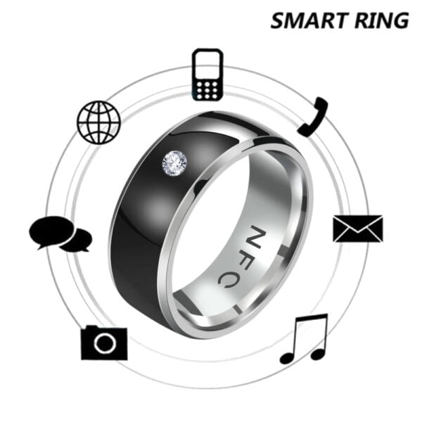 NFC Smart Ring For Men Multifunctional Titanium Steel Waterproof Intelligent Digital Technology Ring Tarnish Free Jewelry 1