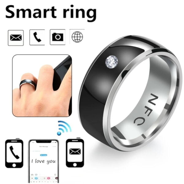 NFC Smart Ring For Men Multifunctional Titanium Steel Waterproof Intelligent Digital Technology Ring Tarnish Free Jewelry 2