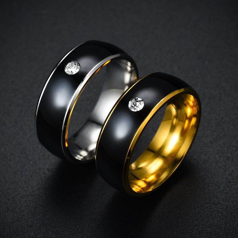 COI Titanium Black/Blue/Rose/Gold Tone/Silver NFC Smart Ring-8173