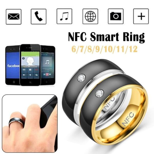 NFC Smart Ring For Men Multifunctional Titanium Steel Waterproof Intelligent Digital Technology Ring Tarnish Free Jewelry