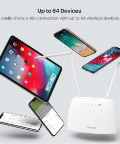 Alternative view of Tenda 4G Router SIM Card AC1200 Wireless Router Hotspot 64 Users 150mbps Beamforming 4G Wifi Router CAT4