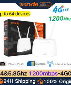 Tenda 4G Router SIM Card AC1200 Wireless Router Hotspot 64 Users 150mbps Beamforming 4G Wifi Router CAT4