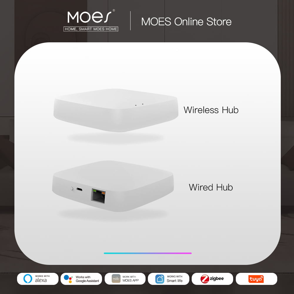 MOES ZigBee Smart Gateway Tuya Home Bridge Hub Smart Life APP Wireless  Remote Controller Works with Alexa Google Home