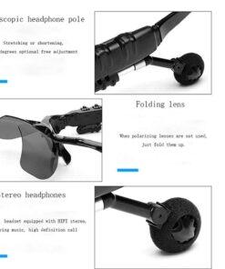 X8S Wireless Handsfree Bluetooth compatible 5 0 Headset Stereo Headphone Sunglasses Smart Glasses for Smart Phones 4