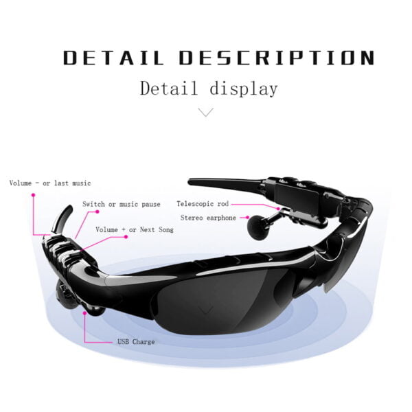 X8S Wireless Handsfree Bluetooth compatible 5 0 Headset Stereo Headphone Sunglasses Smart Glasses for Smart Phones 5