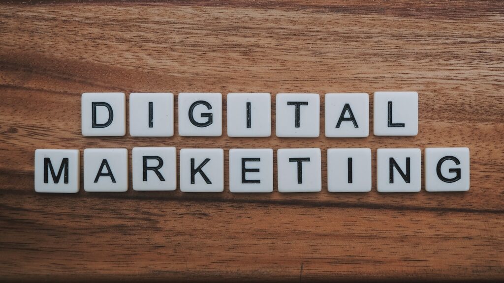 Crack the Google Code: Top 9 SEO Strategies for First-Page Domination 6 digital marketing artwork on brown wooden surface