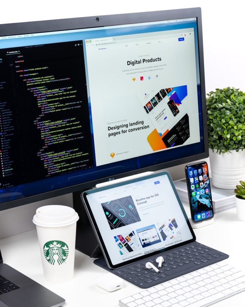 Why Black Shepherd Technologies is the Best Web Designer in Kenya 4 turned-on monitor displaying digital products