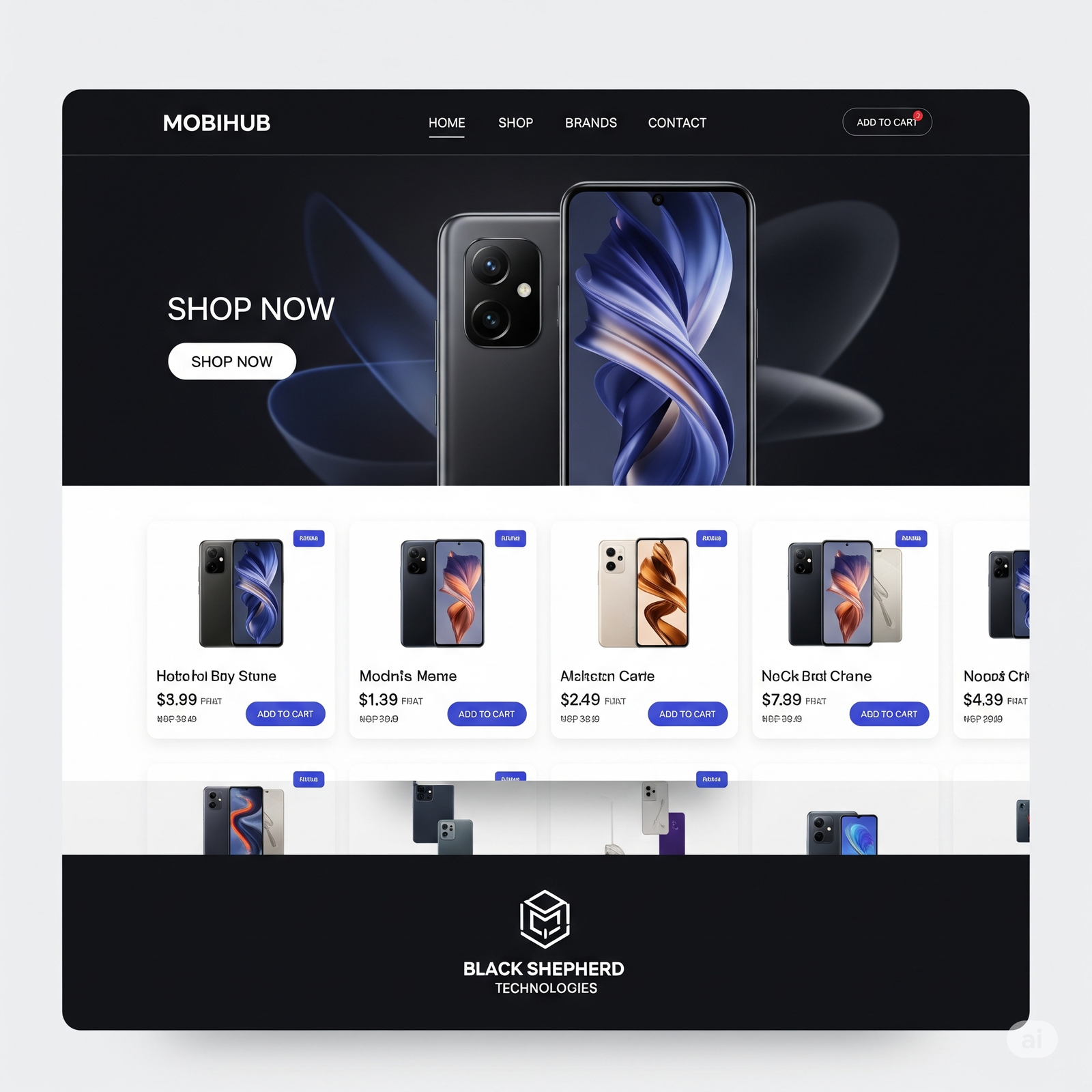 Mobihub Ecommerce Web Design by Black Shepherd Technologies