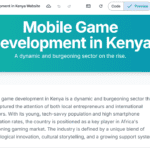 Mobile Game Development Kenya: