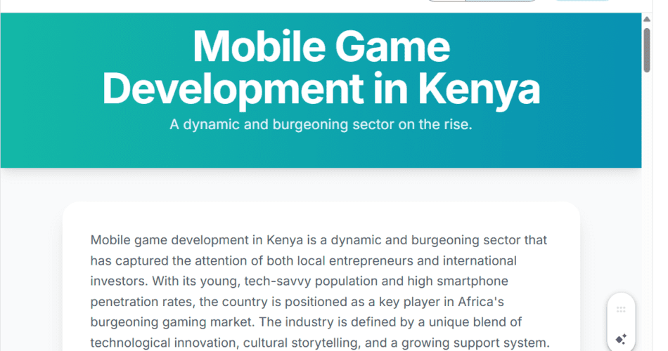 Mobile Game Development Kenya: