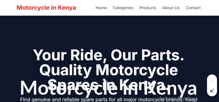 services 3 Motor Bikes Spare Parts Website Design in Kenya