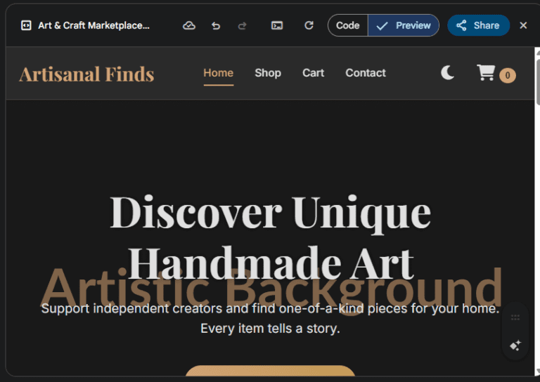 Art & Craft Marketplace Website Design in Kenya