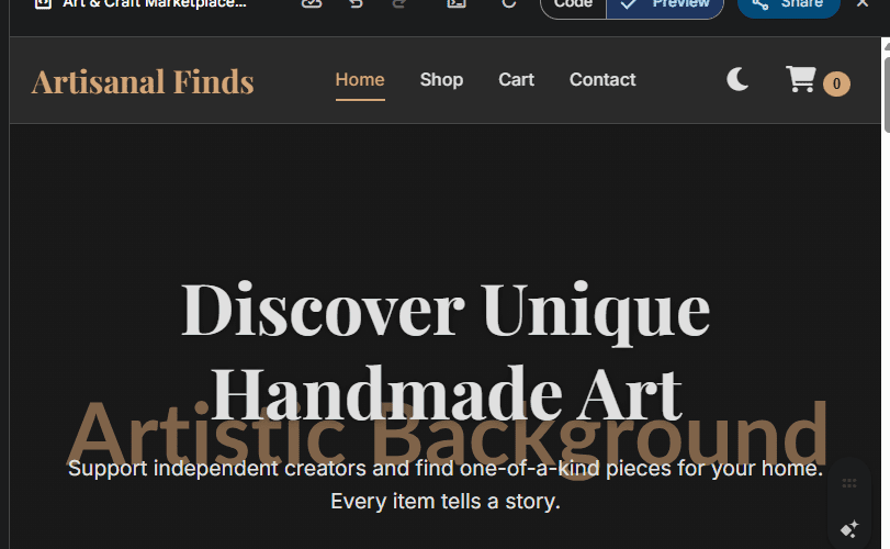 Art & Craft Marketplace Website Design in Kenya