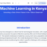 Machine Learning Model Development Kenya: