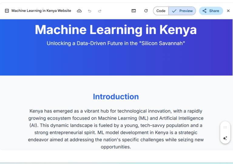 Machine Learning Model Development Kenya: