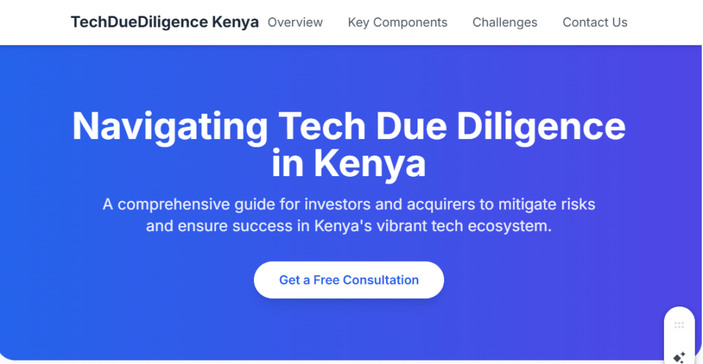 Tech Due Diligence Kenya: 1 Tech Due Diligence Kenya