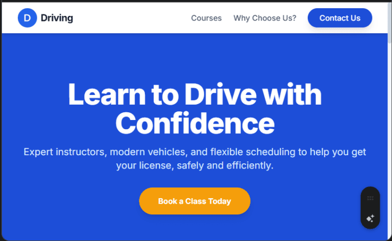 Driving School Website Design in Kenya