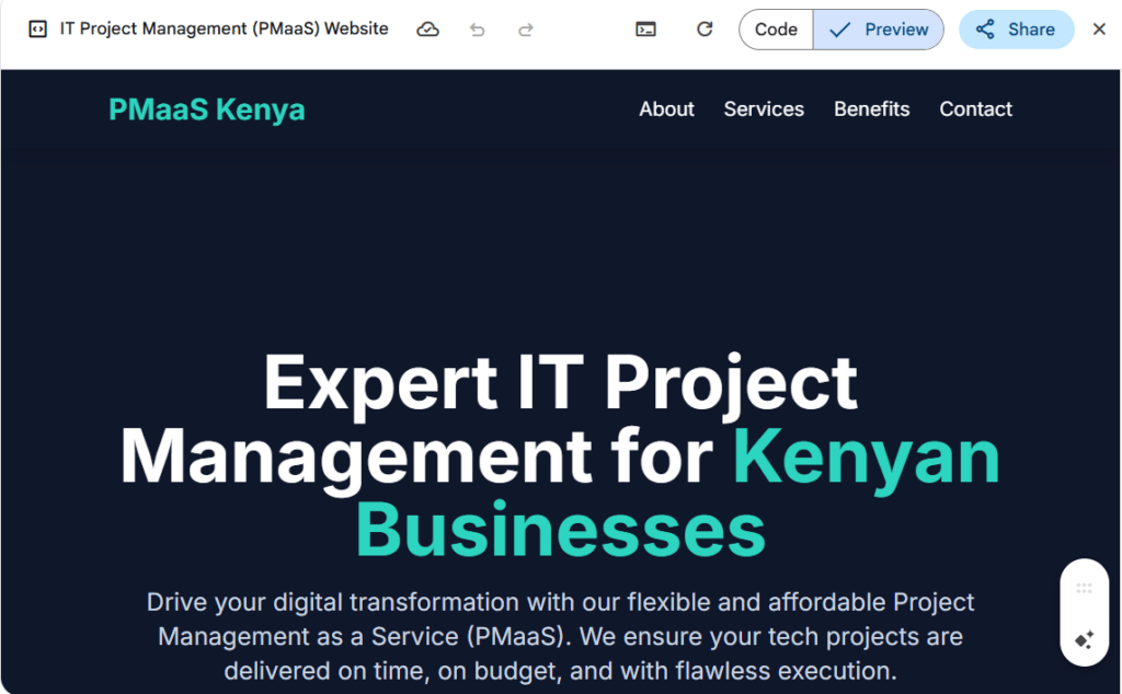 IT Project Management Kenya (PMaaS):