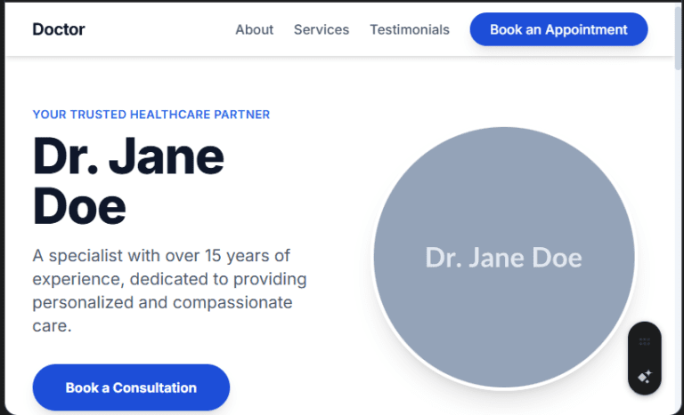 Doctor/Dentist/Specialist Personal Website Design in Kenya