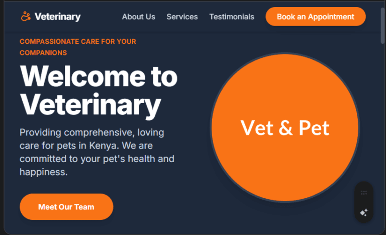 Veterinary Clinic/Pet Care Website Design in Kenya