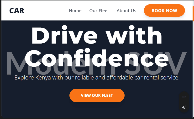Car Rental Service Website Design in Kenya