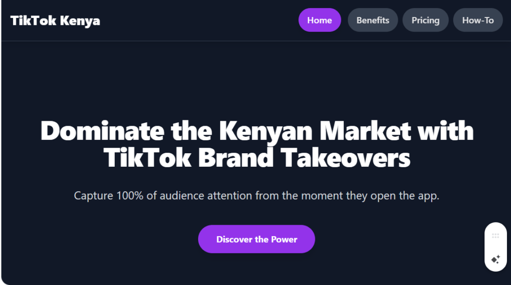TikTok Brand Takeover Ads in Kenya