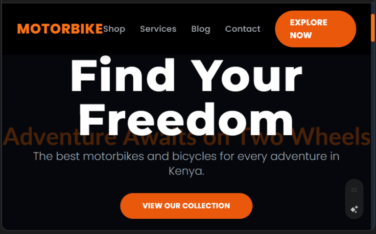 Motorbike/Bicycle Shop Website Design in Kenya