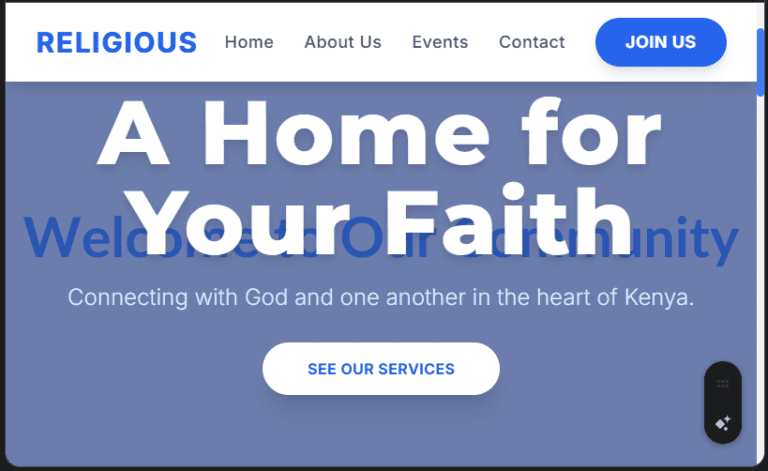 Religious Organization Website Design in Kenya