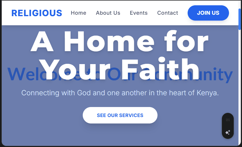 Religious Organization Website Design in Kenya