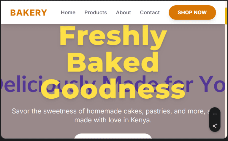 Bakery/Confectionery Shop Website Design in Kenya