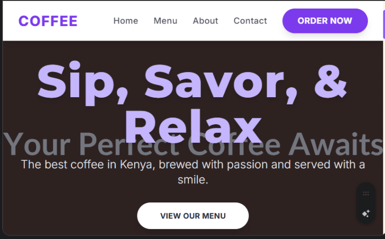 Coffee Shop/Cafe Website Design in Kenya