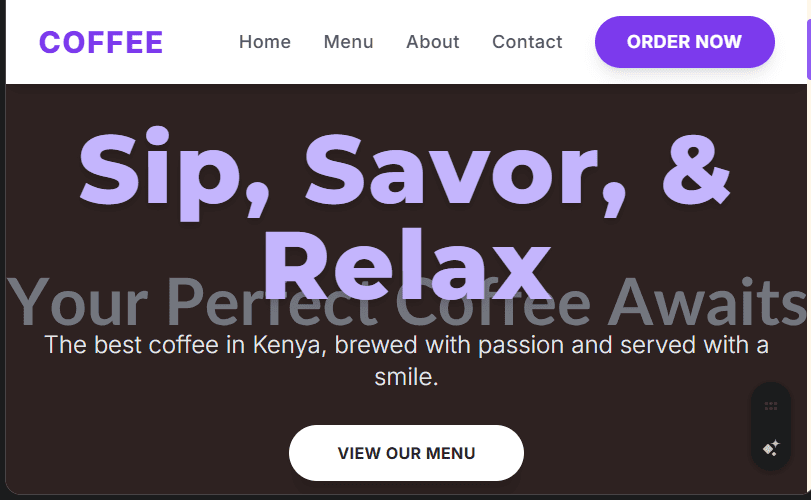 Coffee Shop/Cafe Website Design in Kenya