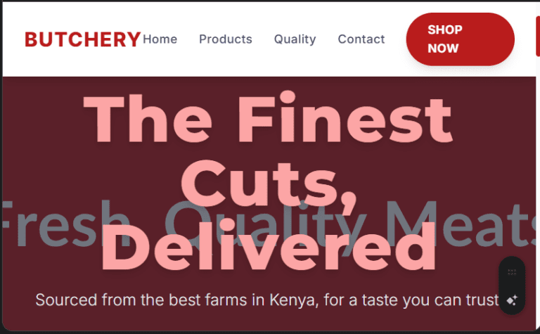 Butchery/Meat Shop Website Design in Kenya