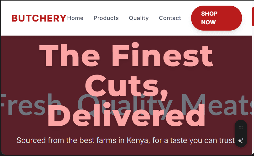 Butchery/Meat Shop Website Design in Kenya