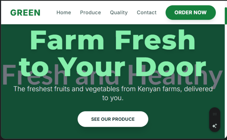 Green Grocer/Fresh Produce Delivery Website Design in Kenya