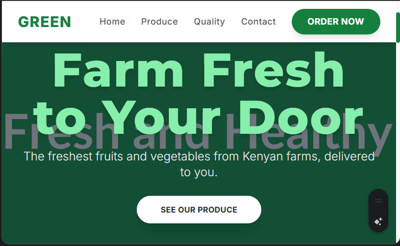 Green Grocer/Fresh Produce Delivery Website Design in Kenya