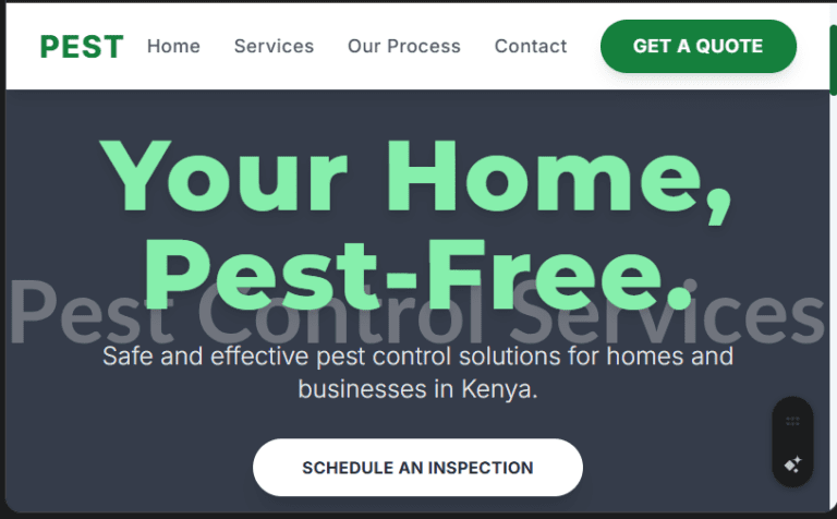 Pest Control Services Website Design in Kenya