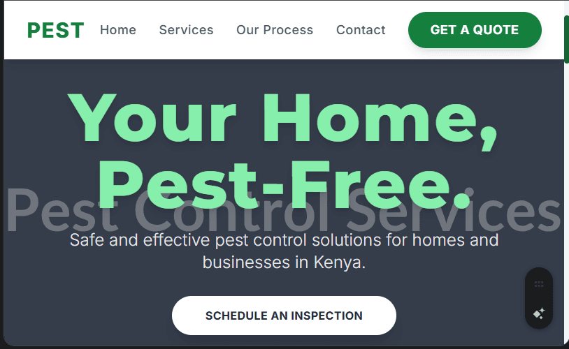 Pest Control Services Website Design in Kenya