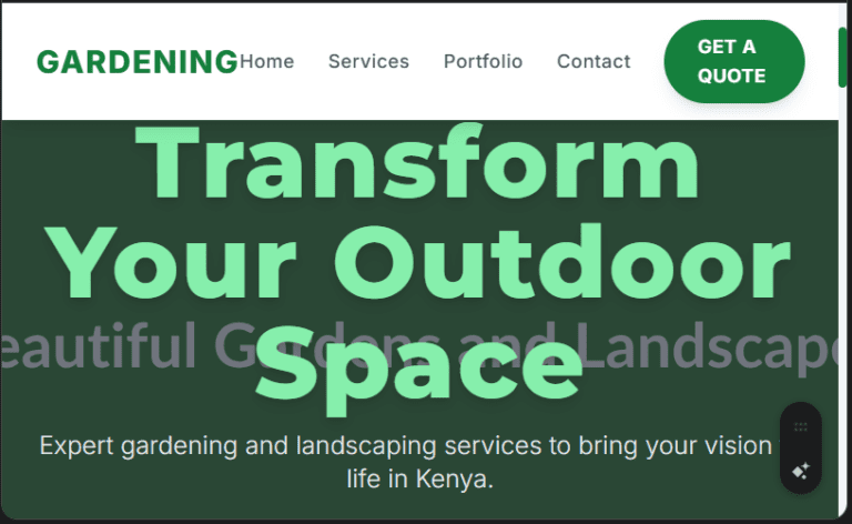 Gardening & Landscaping Services Website Design in Kenya