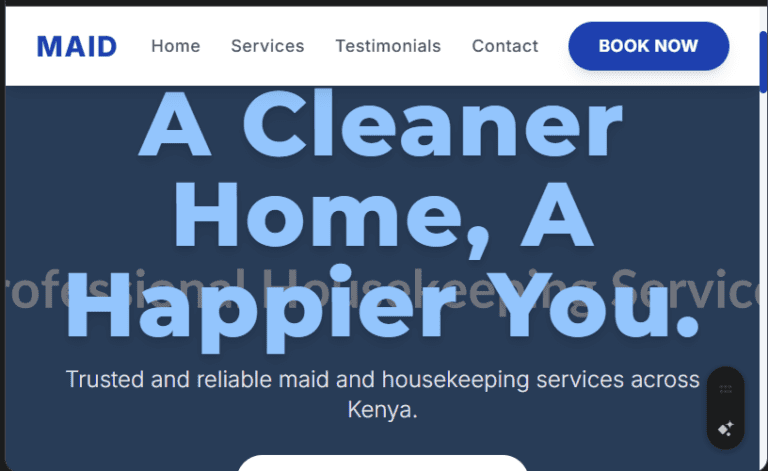 Maid/Housekeeping Agency Website Design in Kenya