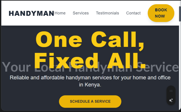 Handyman Services Website Design in Kenya