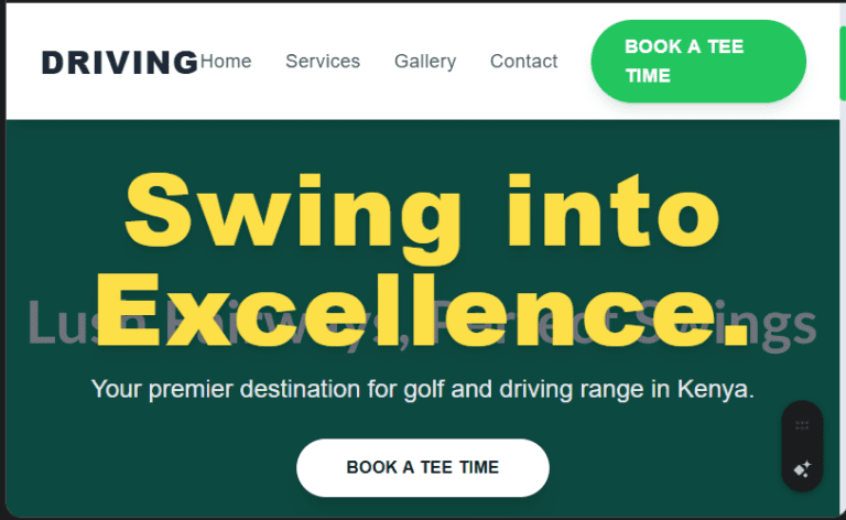Driving Range/Golf Course Website Design in Kenya